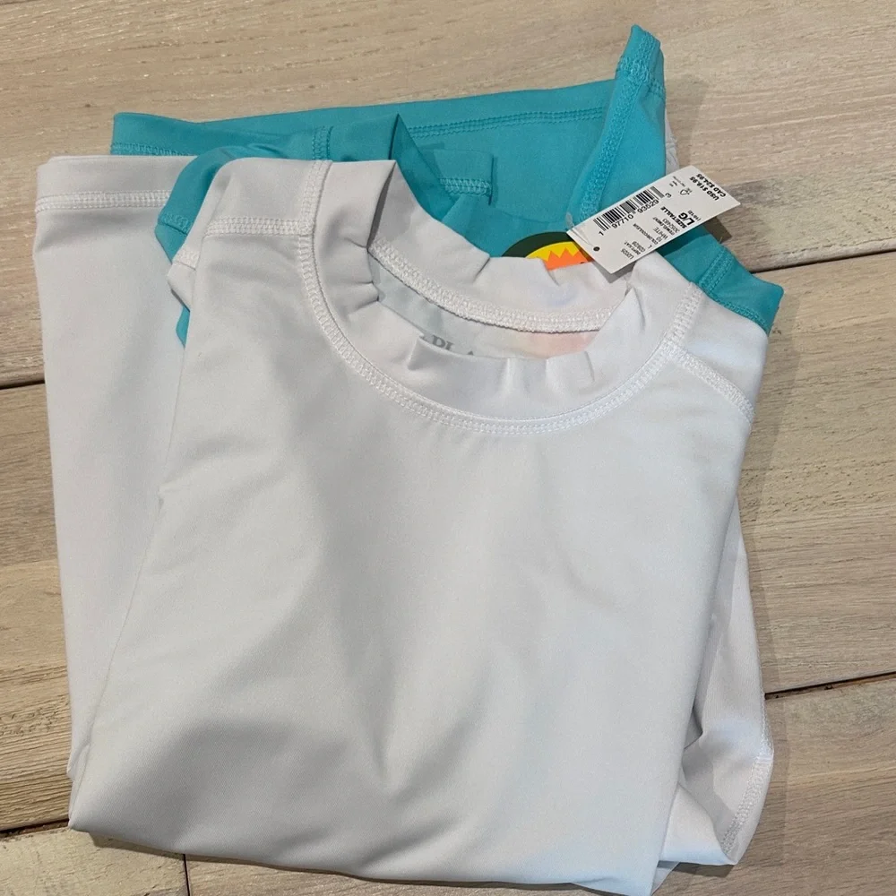 Bundle The Children's Place Teal and White Kids' Rashguards SPF Swimshirt